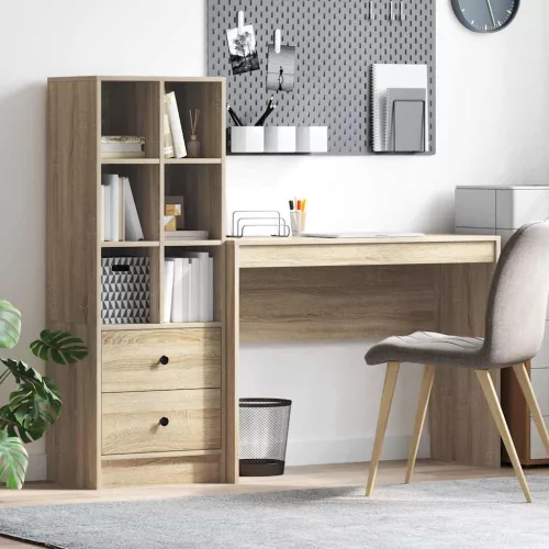 vidaXL Tárolóval rendelkező íróasztal fiókkal 2 pcs Sonoma tölgy