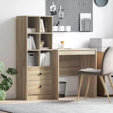   vidaXL Tárolóval rendelkező íróasztal fiókkal 2 pcs Sonoma tölgy