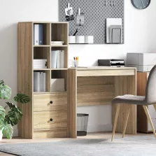   vidaXL Tárolóval rendelkező íróasztal fiókkal 2 pcs Sonoma tölgy