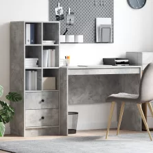 vidaXL Asztal fiókkal 2 pcs Beton Szürke