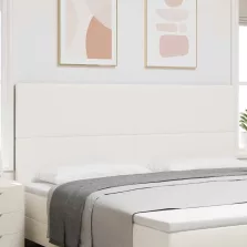 vidaXL Fejtámla fejtámlával Krém 200 cm Műbőr