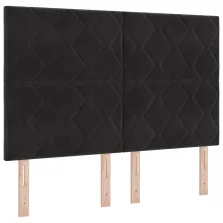   vidaXL Fekete Gyémánt Blokk Kialakítású Fejtámla 140 cm Bársonyos