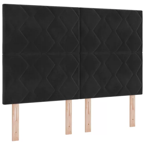 vidaXL Fekete Gyémánt Blokk Kialakítású Fejtámla 140 cm Bársonyos