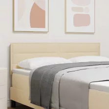   vidaXL LED ágytámla LED -es lámpákkal Krém 144 cm Poliészter