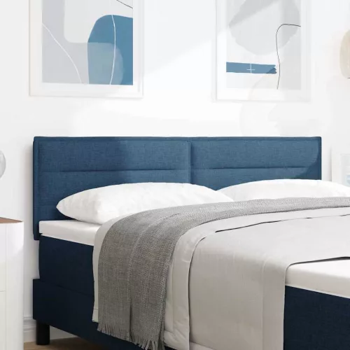 vidaXL LED ágytámla LED -es lámpákkal Kék 144 cm Poliészter
