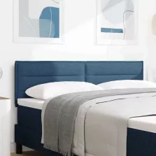   vidaXL LED ágytámla LED -es lámpákkal Kék 160 cm Poliészter