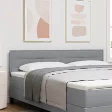   vidaXL LED ágytámla LED -es lámpákkal Világosszürke 180 cm Poliészter