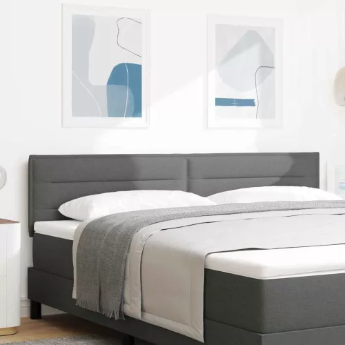 vidaXL LED ágytámla LED -es lámpákkal Sötétszürke 180 cm Poliészter