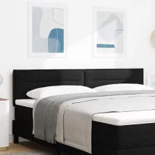   vidaXL LED ágytámla LED -es lámpákkal Fekete 180 cm Poliészter