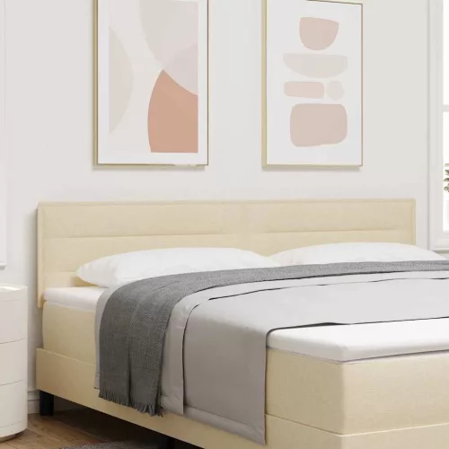 vidaXL LED ágytámla LED -es lámpákkal Krém 180 cm Poliészter