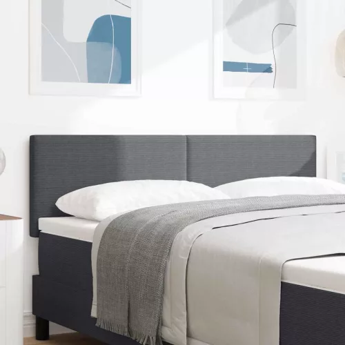 vidaXL LED ágytámla LED -es lámpákkal Sötétszürke 144 cm Poliészter