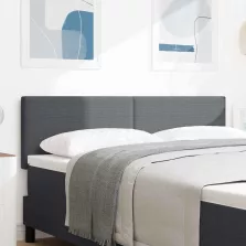   vidaXL LED ágytámla LED -es lámpákkal Sötétszürke 160 cm Poliészter