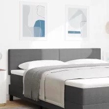   vidaXL LED ágytámla LED -es lámpákkal Világosszürke 180 cm Poliészter