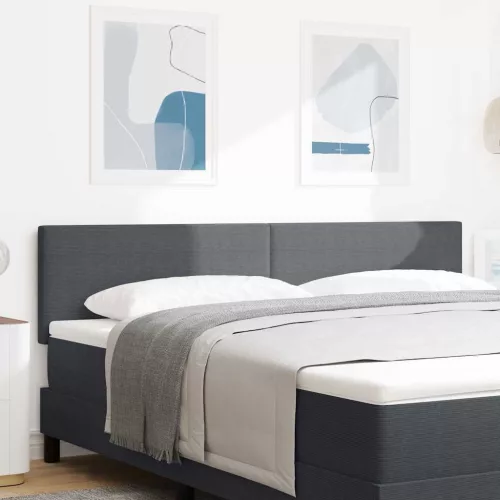 vidaXL LED ágytámla LED -es lámpákkal Sötétszürke 180 cm Poliészter