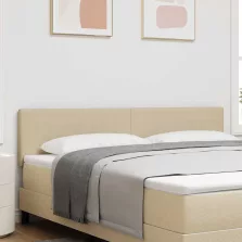   vidaXL LED ágytámla LED -es lámpákkal Szürke zöld 180 cm Poliészter