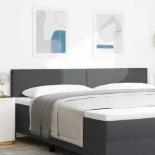   vidaXL LED ágytámla LED -es lámpákkal Sötétszürke 200 cm szövet