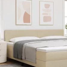   vidaXL LED ágytámla LED -es lámpákkal Szürke zöld 200 cm Poliészter