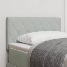   vidaXL LED Fejtámla LED -es lámpákkal Világosszürke 80 cm Bársony