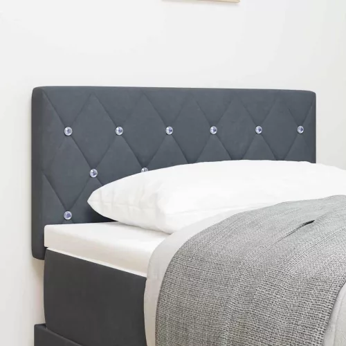 vidaXL LED Fejtámla LED -es lámpákkal Argyle Sötétszürke 80 cm Bársony