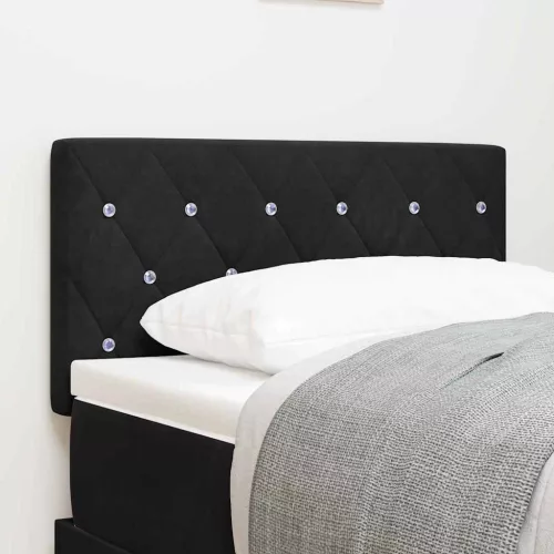 vidaXL LED Fejtámla LED -es lámpákkal Argyle Fekete 80 cm Bársony
