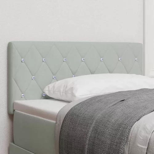 vidaXL LED Fejtámla LED -es lámpákkal Világosszürke 90 cm Bársony