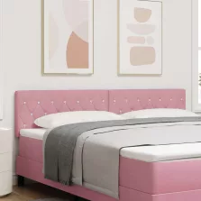   vidaXL LED ágytámla LED -es lámpákkal Rózsaszín 180 cm Poliészter