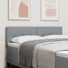   vidaXL LED ágytámla LED -es lámpákkal Világosszürke 144 cm Poliészter