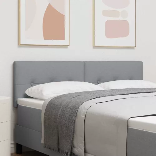 vidaXL LED ágytámla LED -es lámpákkal Világosszürke 144 cm Poliészter