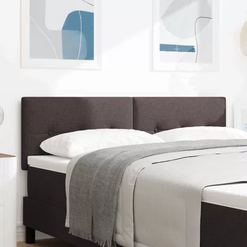 vidaXL LED ágytámla LED -es lámpákkal Sötét Barna 144 cm Poliészter