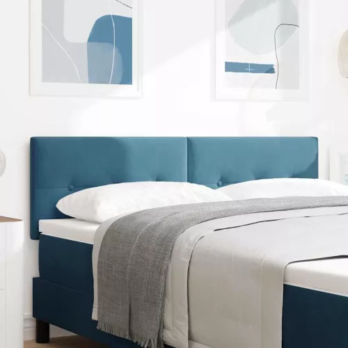 vidaXL LED ágytámla LED -es lámpákkal Kék 144 cm Poliészter