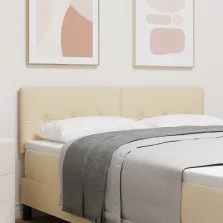   vidaXL LED ágytámla LED -es lámpákkal Krém 160 cm Poliészter