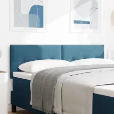   vidaXL LED ágytámla LED -es lámpákkal Kék 160 cm Poliészter
