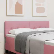   vidaXL LED ágytámla LED -es lámpákkal Rózsaszín 160 cm Poliészter