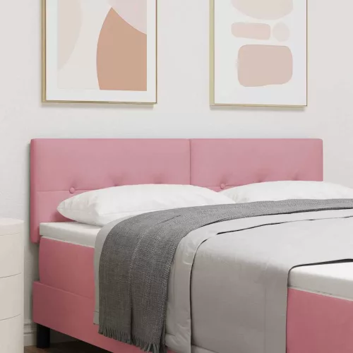 vidaXL LED ágytámla LED -es lámpákkal Rózsaszín 160 cm Poliészter
