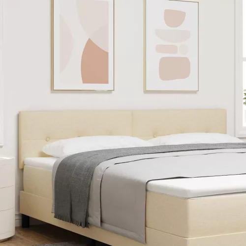 vidaXL LED ágytámla LED -es lámpákkal Krém 180 cm Poliészter