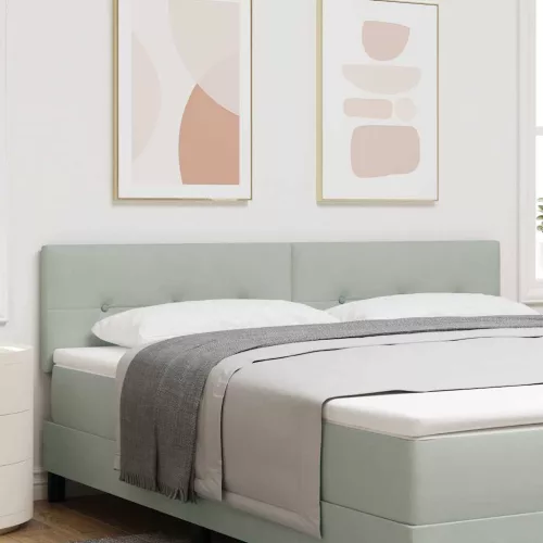 vidaXL LED ágytámla LED -es lámpákkal Világosszürke 180 cm Poliészter