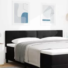   vidaXL LED ágytámla LED -es lámpákkal Fekete 180 cm Poliészter
