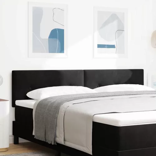 vidaXL LED ágytámla LED -es lámpákkal Fekete 180 cm Poliészter