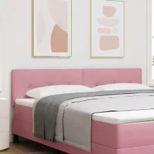   vidaXL LED ágytámla LED -es lámpákkal Rózsaszín 180 cm Poliészter