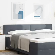   vidaXL LED ágytámla LED -es lámpákkal Szürke 200 cm Poliészter