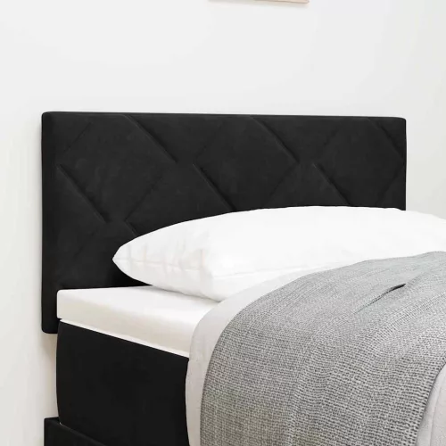 vidaXL LED Fejtámla LED -es lámpákkal Geometrikus Fekete 80 cm Bársony