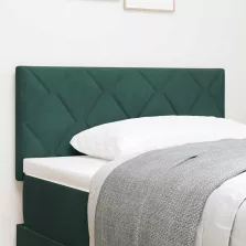   vidaXL LED Fejtámla LED -es lámpákkal Sötétzöld 90 cm Bársony