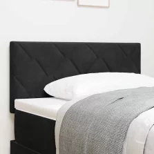   vidaXL LED Fejtámla LED -es lámpákkal Argyle Fekete 100 cm Bársony