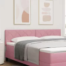 vidaXL LED ágytámla Rózsaszín 180 cm Műbőr