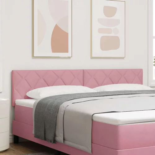 vidaXL LED ágytámla Rózsaszín 180 cm Műbőr