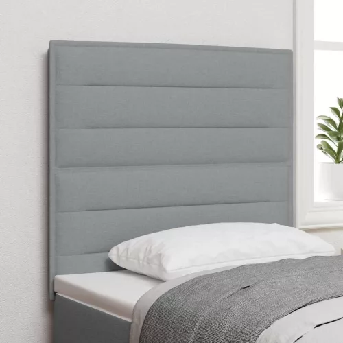 vidaXL LED ágytámla LED -es lámpákkal Világosszürke 80 cm Poliészter