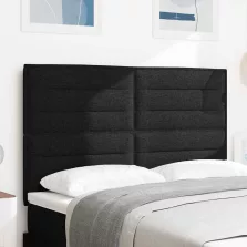   vidaXL LED ágytámla LED -es lámpákkal Fekete 144 cm Poliészter