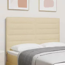  vidaXL LED ágytámla LED -es lámpákkal Krém 144 cm Poliészter