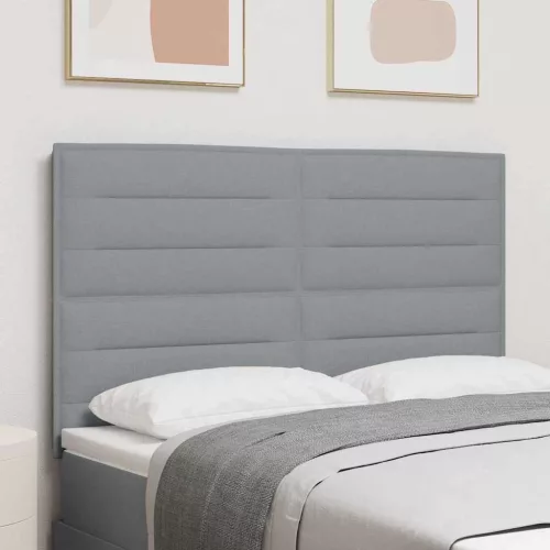 vidaXL LED ágytámla LED -es lámpákkal Világosszürke 160 cm Poliészter