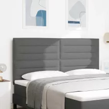   vidaXL LED ágytámla LED -es lámpákkal Sötétszürke 180 cm Poliészter